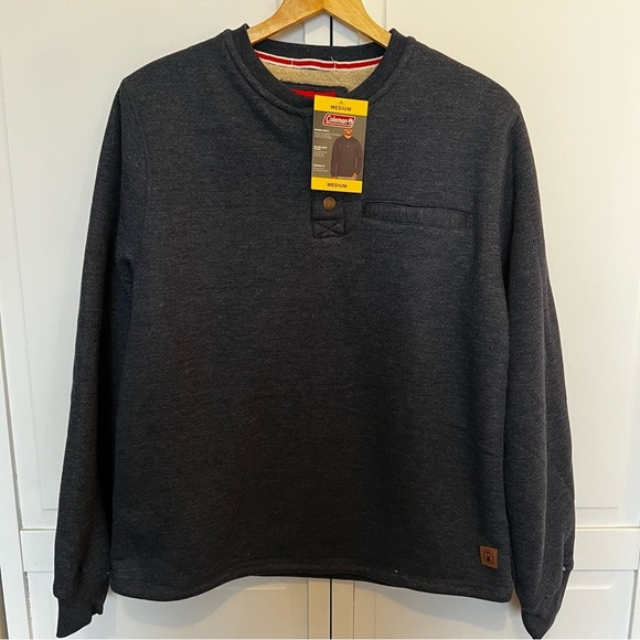 Coleman | Men’s | New | Sherpa Lined | Long Sleeve | Henley | Navy | Medium - Picture 1 of 6